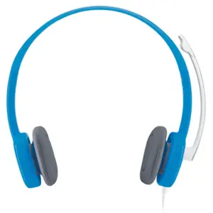 Logitech H150 Stereo USB Wired Headset - Noise-Cancelling Mic, In-Line Controls, PC/Laptop, Plug & Play | Blue / White