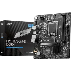 MSI PRO B760M-E DDR4 Intel LGA1700 microATX Motherboard - PCIe 4.0, M.2 NVMe, 12th/13th/14th Gen Ready