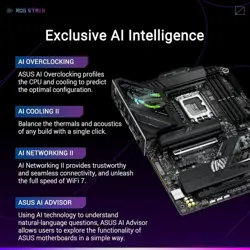 ASUS ROG Strix Z890-F Gaming WiFi ATX Motherboard – LGA 1851, 16+1+2+2 Power Stages, DDR5, PCIe 5.0, 5x M.2, WiFi 7, AI Overclocking, Core Ultra Ready