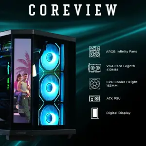 CrystalX CoreView V950B-L ATX Gaming Case with Digital Display Black