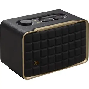 JBL Authentics 200 Smart Home Speaker | WiFi Bluetooth Voice Assistants, Retro Design, Multi-Room Playback, Automatic Self Tuning, Black JBLAUTH200BLKAS