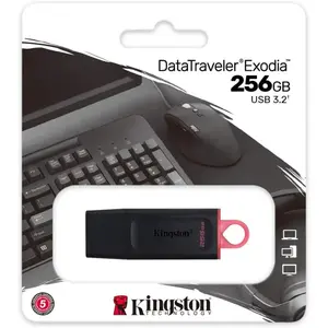 Kingston DataTraveler Exodia 256GB USB 3.2 Flash Drive DTX/256GB High Speed Portable Pen Drive USB Storage Device Fast Data Transfer