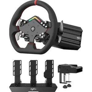 PXN V12 Lite Gaming Steering Wheel, Direct Drive, 6Nm Force Feedback, Alloy Frame, With Pedals