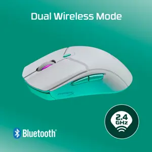 HyperX Pulsefire Haste 2 Core Wireless Gaming Mouse - White (8R2E7AA), Lightweight 53g, 80-Hour Battery, Dual Connectivity