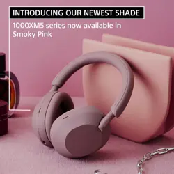 Sony WH-1000XM5 Wireless Headphones, Auto Noise Canceling Optimizer, Alexa Voice Control | Smoky Pink