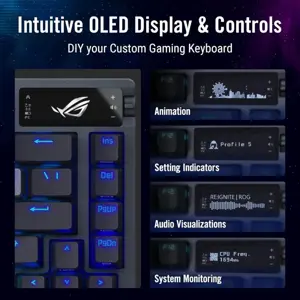 ASUS ROG Azoth 75% Wireless DIY Custom Gaming Keyboard - OLED Display, Hot-Swappable NX Switches, Triple-Layer Dampening, PBT Keycaps, RGB