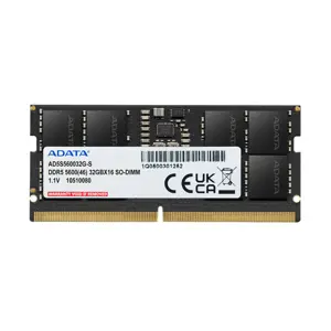 ADATA Premier 32GB DDR5 5600MHz SO-DIMM Laptop Memory Single 1x32GB Module, CL46, Intel XMP & AMD EXPO