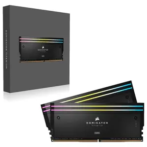 Corsair Dominator Titanium RGB 96GB (2x48GB) DDR5 6600MHz CL32 Desktop RAM – Elite Gaming & Workstation Memory, Black