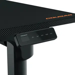 Cougar E-GRAV 160 Gaming Desk, Electric Height Adjustment, Twin Motors, Cable Management, Full Desk Mousepad, Black