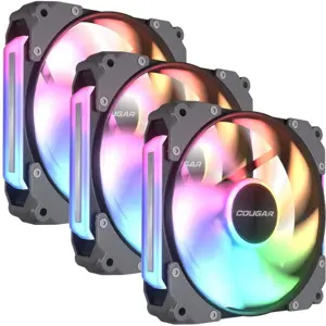 Cougar APOLAR 120 ARGB 3-Fan Pack - Black, Reverse Blade, Modular Daisy-Chain, PWM with Elite Hub