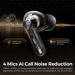 T3 Pro Wireless Earbuds with Call Noise Cancellation - Black
