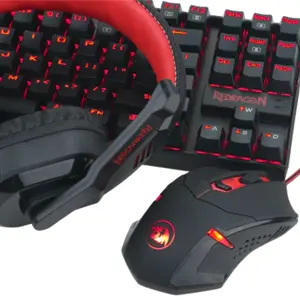 Redragon K552-BB Keyboard, M601 Mouse, P001 Mousepad and H120 Headset Combo Set 4 in 1