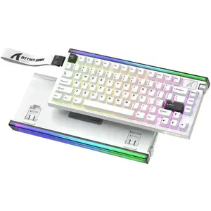 ATTACK SHARK R85 HE Rapid Trigger Keyboard Magnetic Switch, 75% Wired 8KHz Magnetic Keyboard, 0.005mm Rapid Trigger Accuracy, 8000Hz Polling Rate, Custom RGB Lightbox - White