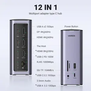 UGREEN 90325 USB C Triple Display Docking Station (12-in-1)