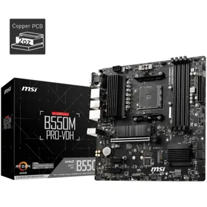MSI B550M Pro-VDH DDR4 AMD AM4 microATX Motherboard - PCIe 4.0, Lightning M.2, Ryzen 5000 Ready