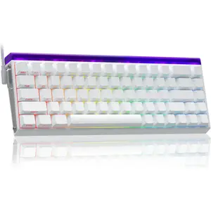 Aula Hero 68 HE 60% Gaming Keyboard Wired, Hall Effect Magnetic Switch Keyboard with Adjustable Actuation, Rapid Trigger Mode, 8K Hz Polling Rate, 0.125ms Latency, Side Printed PBT Keycaps, RGB Backlit, White