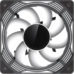 GameMax FN12A-C8I-R 120mm ARGB PC Case Fan Black Reversible Blades Infinity Mirror Center 5V 3pin Aura Sync 800-1600 RPM 4pin PWM