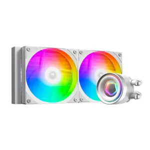 ID-COOLING FX240 INF ARGB 240mm AIO Liquid CPU Cooler w/ Infinity Mirror Display – White