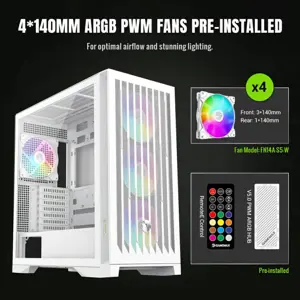 GameMax Leader 2 ARGB Mid-Tower eATX Gaming Case White