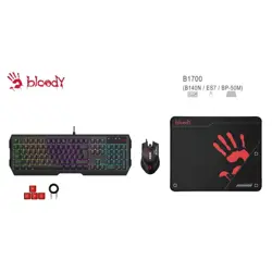 Bloody B1700 NEON Gaming Desktop Keyboard Mouse Black