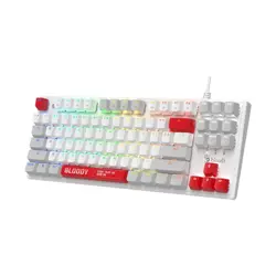 Bloody S310N RGB BLMS Mechanical Gaming Keyboard, Red Plus Switch, Linear, Energy White