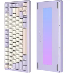 Attack Shark X75 Aluminum CNC Wireless Mechanical Gaming Keyboard, Tri-Mode Connectivity, CNC 6063 Aluminum, PCB-Gaskets Mount, Dynamic ARGB Lighting, Grey