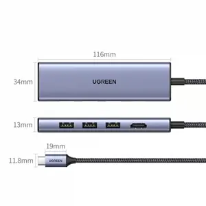UGREEN 20956A 6-in-1 USB-C Hub 4K HDMI, 3 USB 3.0 Ports, SD & TF