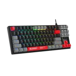 Bloody S310N RGB BLMS Mechanical Gaming Keyboard, Red Plus Switch, Linear, Energy Red Black