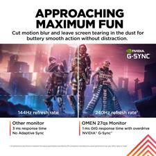 HP Omen 27qs 27" QHD 240Hz Gaming Monitor - FreeSync & G-SYNC Compatible (Box Open)