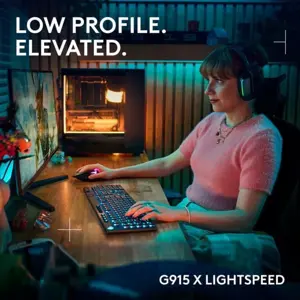 Logitech G915 X LIGHTSPEED Wireless Gaming Keyboard Low-Profile, GL Brown Switches, Dual-Shot PBT Keycaps, RGB Backlighting, Aluminum Finish 920-012676