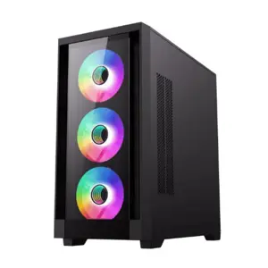 GameMax Defender TG Micro-ATX Gaming Case with 4 ARGB Fans