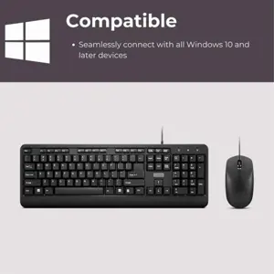 Lenovo 160 Wired Combo Keyboard and Mouse Wired Black