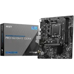 MSI PRO H610M-S DDR4 Intel Micro-ATX Motherboard – LGA1700, DDR4, PCIe 4.0, M.2, Budget Intel Board