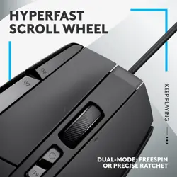 Logitech G502 X Gaming Mouse, Hero 25K Sensor, Wired, Black