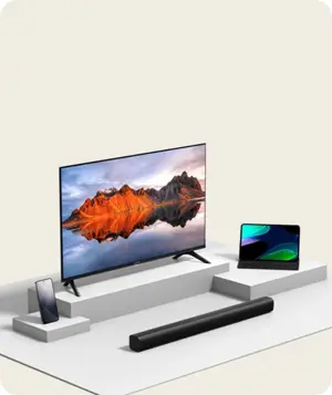Xiaomi Soundbar 2.0ch, 2x15W Full-Range Racetrack Speakers, Bluetooth 5.3, SPDIF Optical and AUX Ports, One-Piece Metal Mesh Cover, Black