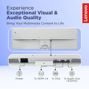 Lenovo L24i-4A 24" FHD IPS Monitor - 100Hz 1ms Dual Speakers Eyesafe 2.0 for PC & Laptop