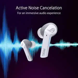 ASUS ROG Cetra True Wireless Gaming Earbuds - Low-Latency BT, ANC, 27H Battery, IPX4, Wireless Charging, White