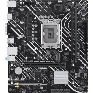 Asus PRIME H610M-K ARGB Intel H610 LGA 1700 Micro ATX Motherboard, DDR5, PCIe 4.0, M.2 Slot, Realtek 1Gb Ethernet
