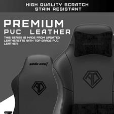 AndaSeat Phantom 3 XL Ergonomic Gaming Chair Stormy Black Premium Leather Extra Wide Seat Gaming Chair Heavy Duty Lumbar Support Office & Gaming Chair
