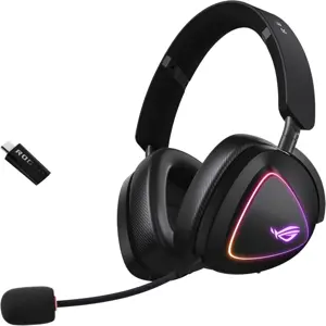 ASUS ROG Delta II A701 Black Wireless Gaming Headset Tri-Mode Connectivity Hi-Res Audio RGB Gaming Headphones for PC & Console