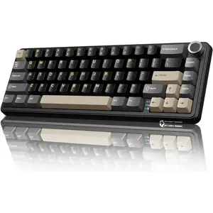 ATTACK SHARK X66 Wireless Mechanical Keyboard, 60% Layout, Hot-Swappable Strawberry Switch, Side Printed PBT Keycaps, Bluetooth 2.4G Type-C Wired, 3000mAh Battery, Star Black