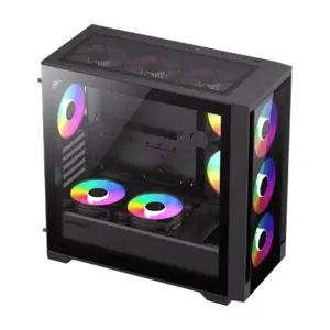 GameMax Defender TG Micro-ATX Gaming Case with 4 ARGB Fans
