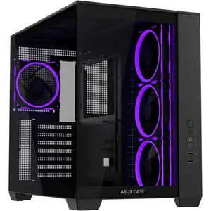 ASUS A32 Plus TG ARGB Mid-Tower ATX PC Case Black with 4 ARGB Fans