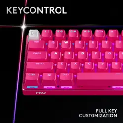 Logitech PRO X 60 Wireless 60% Gaming Keyboard- Optical Switches | Magenta | US International Tactile