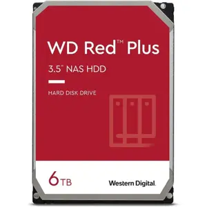 WD Red Plus NAS Internal Hard Drive HDD 6TB WD60EFZX – 5400 RPM, SATA 6Gb/s, CMR, 256MB Cache, 3.5