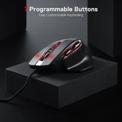 Redragon M806 Bullseye RGB Wired Gaming Mouse 12400 DPI 5-Level DPI Adjustable FPS MMO Esports Mouse
