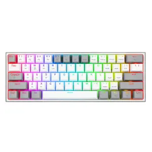Redragon K616 FIZZ Pro RGB Bluetooth Wireless Mechanical Gaming Keyboard 61 Keys, Red Switches (White Grey)