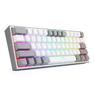 Redragon K616 FIZZ Pro RGB Bluetooth Wireless Mechanical Gaming Keyboard 61 Keys, Red Switches (White Grey)