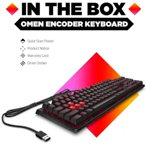 OMEN By HP Encoder Mechanical Gaming Keyboard, CHERRY MX Red Switches, LED Backlit, 100% Anti-Ghosting