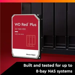 WD Red Plus NAS Internal Hard Drive HDD 6TB WD60EFZX – 5400 RPM, SATA 6Gb/s, CMR, 256MB Cache, 3.5